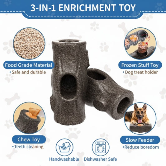 Indestructible Dog Chew Toy with Frozen Treat Holder - For Aggressive Chewers