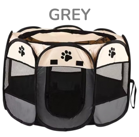 Foldable Pet Playpen - Portable Octagonal Design for Dogs & Cats