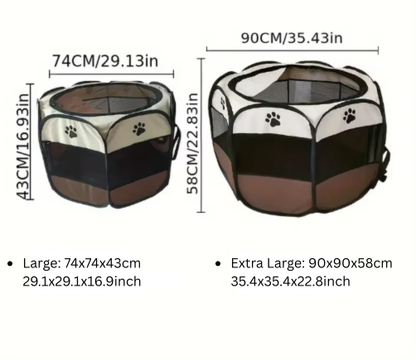 Foldable Pet Playpen - Portable Octagonal Design for Dogs & Cats