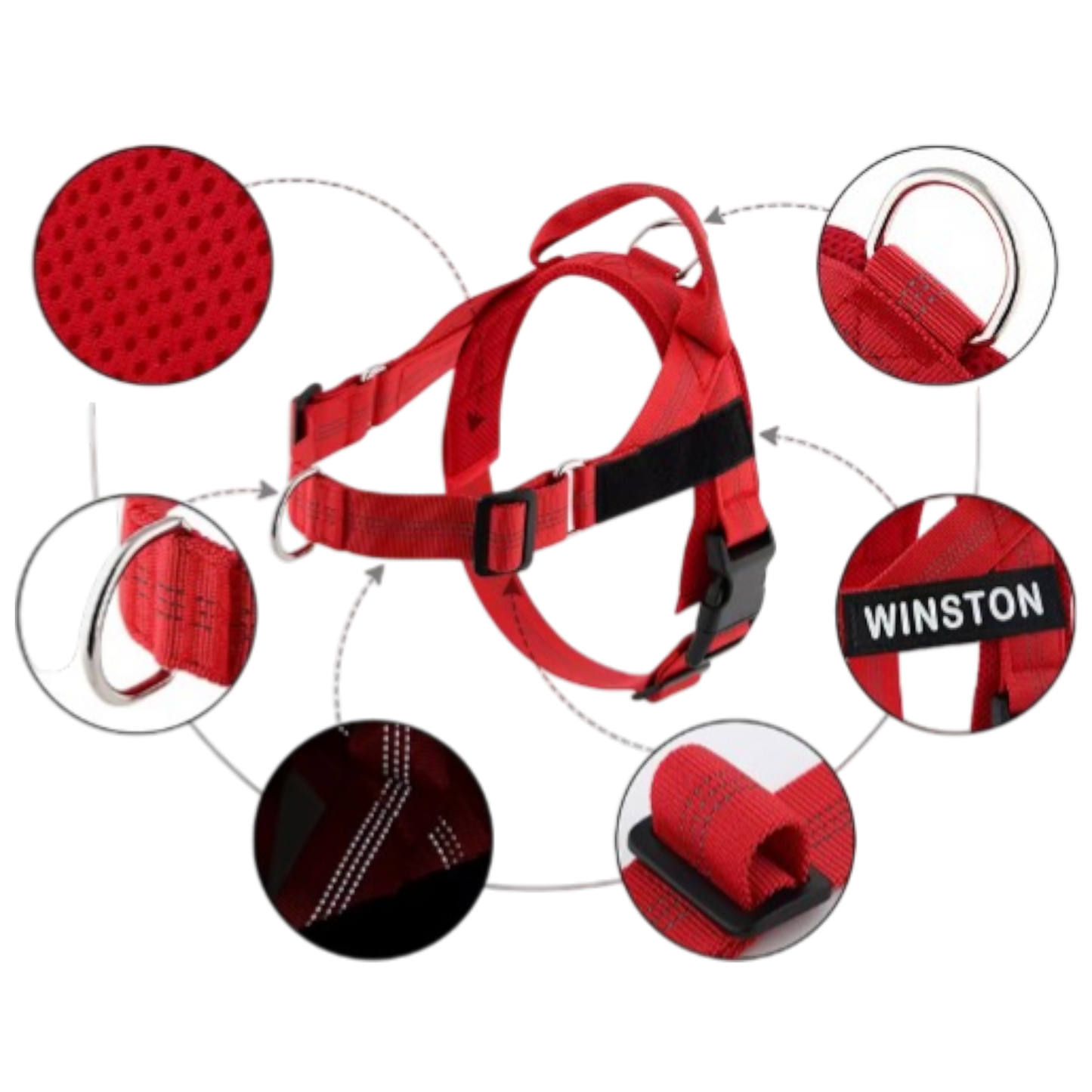 Personalized Reflective No Pull Dog Harness - Comfortable & Safe
