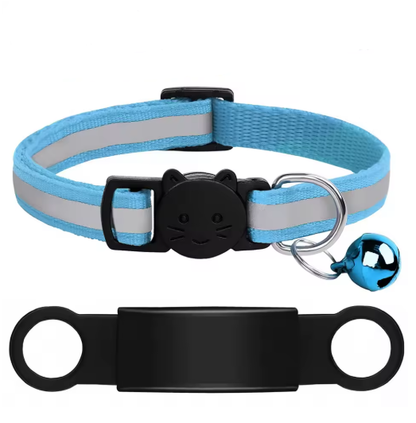 Personalized Reflective Cat/Puppy Collar with Engraved ID Nameplate & Bell