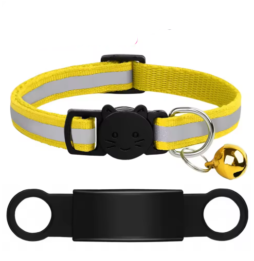 Personalized Reflective Cat/Puppy Collar with Engraved ID Nameplate & Bell