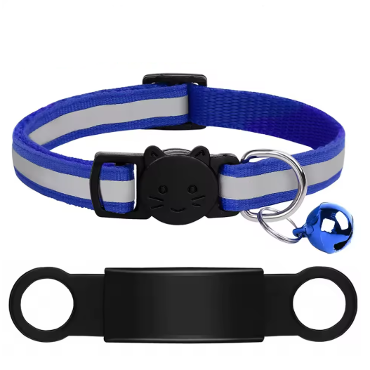 Personalized Reflective Cat/Puppy Collar with Engraved ID Nameplate & Bell