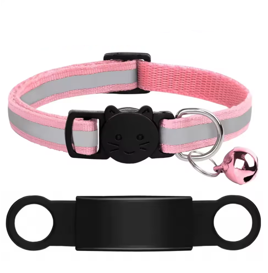Personalized Reflective Cat/Puppy Collar with Engraved ID Nameplate & Bell