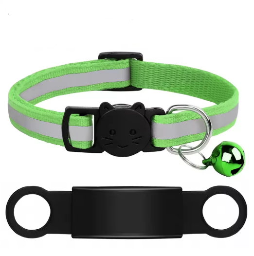 Personalized Reflective Cat/Puppy Collar with Engraved ID Nameplate & Bell