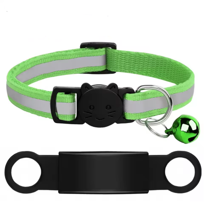 Personalized Reflective Cat/Puppy Collar with Engraved ID Nameplate & Bell
