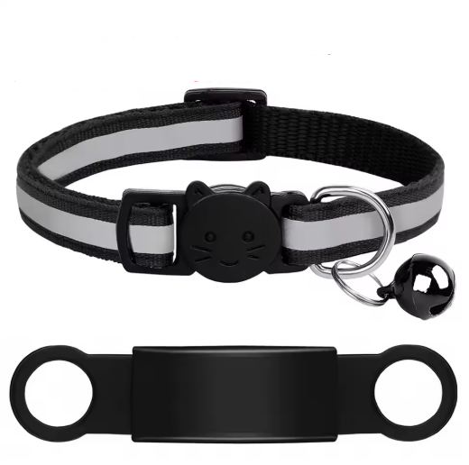 Personalized Reflective Cat/Puppy Collar with Engraved ID Nameplate & Bell