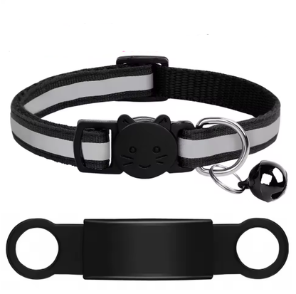 Personalized Reflective Cat/Puppy Collar with Engraved ID Nameplate & Bell
