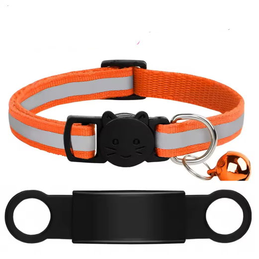 Personalized Reflective Cat/Puppy Collar with Engraved ID Nameplate & Bell
