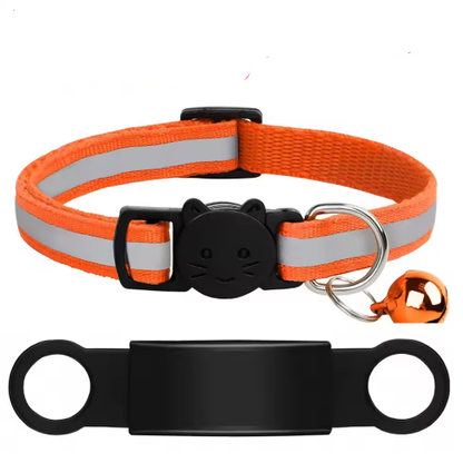 Personalized Reflective Cat/Puppy Collar with Engraved ID Nameplate & Bell
