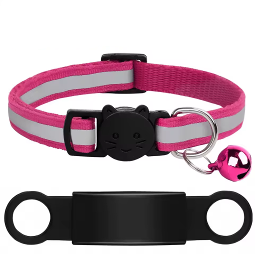Personalized Reflective Cat/Puppy Collar with Engraved ID Nameplate & Bell