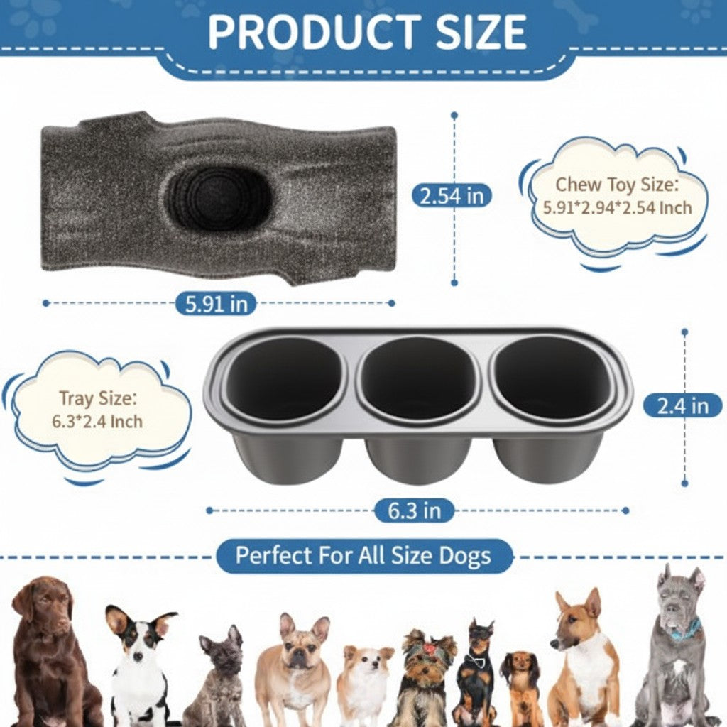 Indestructible Dog Chew Toy with Frozen Treat Holder - For Aggressive Chewers