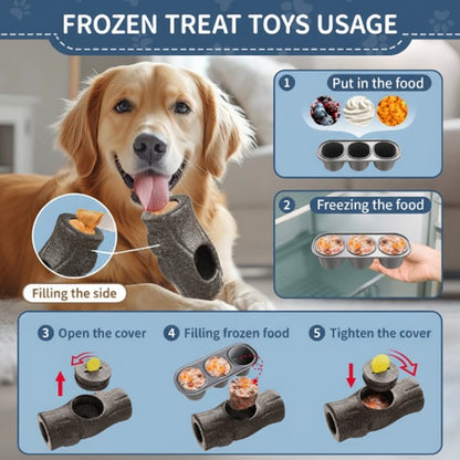 Indestructible Dog Chew Toy with Frozen Treat Holder - For Aggressive Chewers