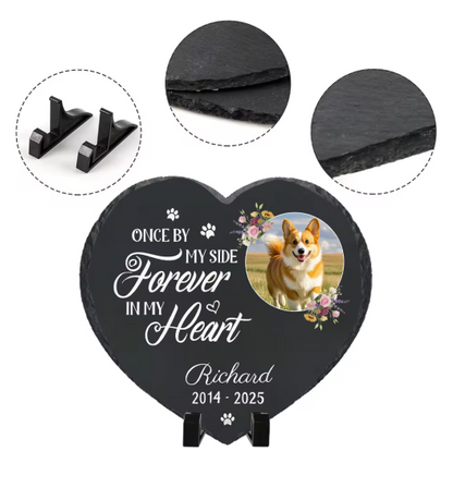 Personalized Pet Memorial Stone with Photo - Rainbow Bridge Garden Marker