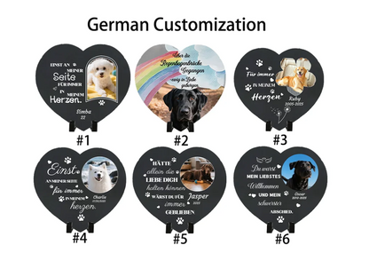 Personalized Pet Memorial Stone with Photo - Rainbow Bridge Garden Marker