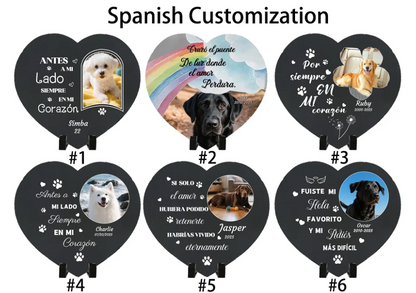 Personalized Pet Memorial Stone with Photo - Rainbow Bridge Garden Marker