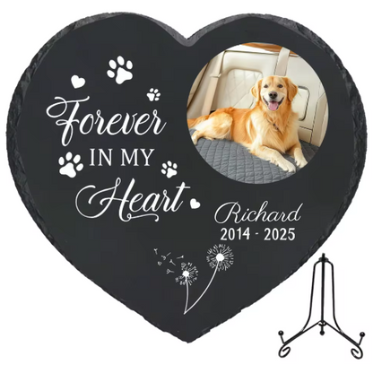 Personalized Pet Memorial Stone with Photo - Rainbow Bridge Garden Marker