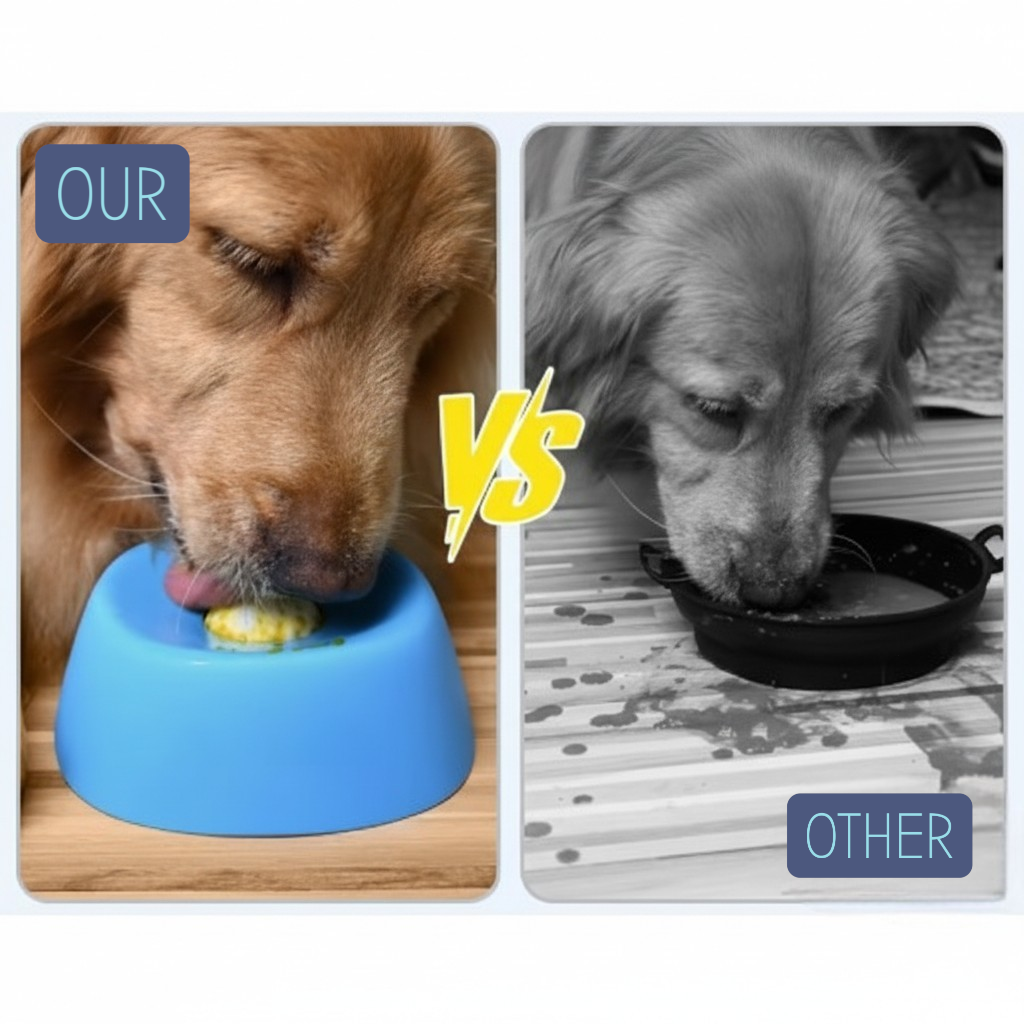 Anti-Choking Slow Feeder Dog Bowl with Lick Mat - Bone Broth Bowl