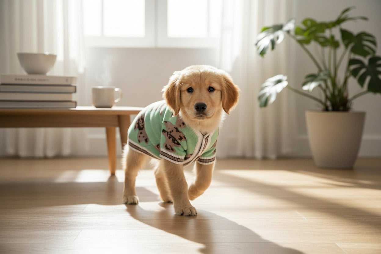 Striped Winter Pet Cardigan - Warm Sweater for Small Dogs