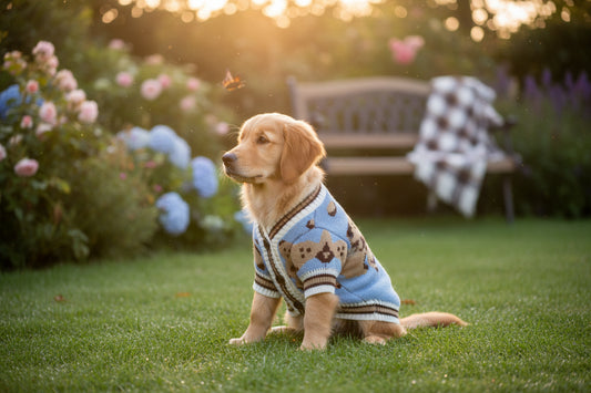 Striped Winter Pet Cardigan - Warm Sweater for Small Dogs