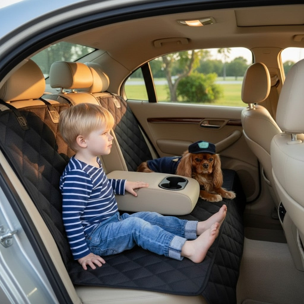 Waterproof Dog Car Seat Cover - Hammock Style Protector for Rear Seats