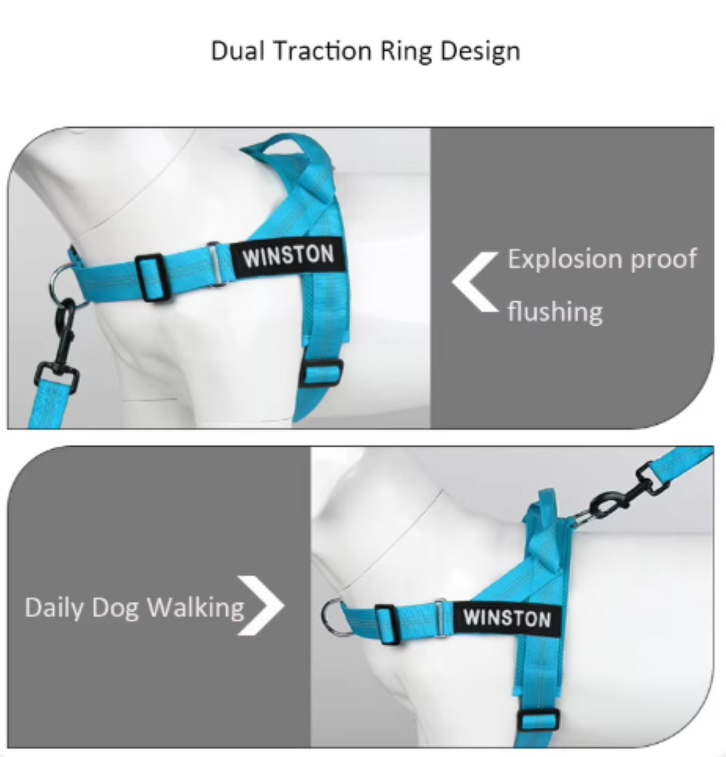 Personalized Reflective No Pull Dog Harness - Comfortable & Safe