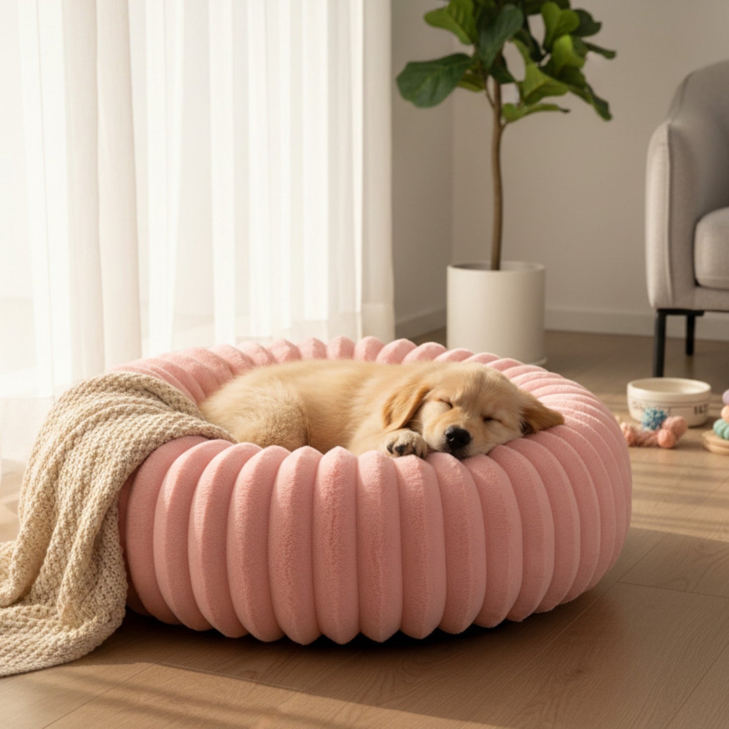 Fluffy Pet Bed with High Support - All Seasons Mattress for Small & Medium Pets