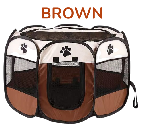 Foldable Pet Playpen - Portable Octagonal Design for Dogs & Cats