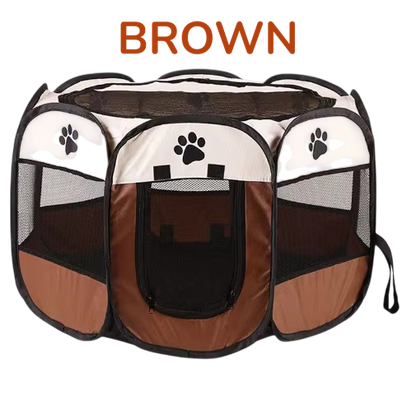 Foldable Pet Playpen - Portable Octagonal Design for Dogs & Cats