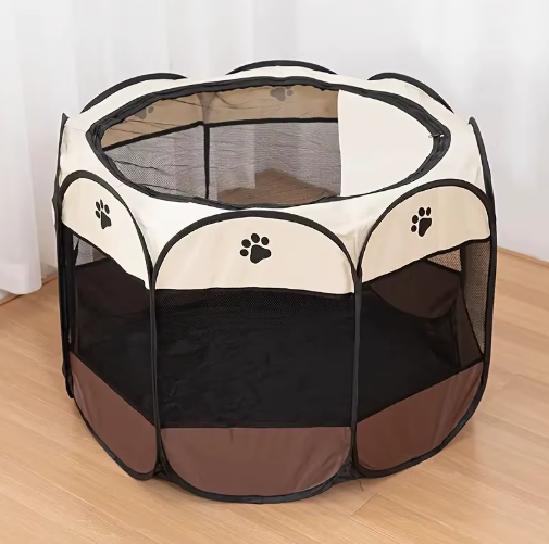 Foldable Pet Playpen - Portable Octagonal Design for Dogs & Cats