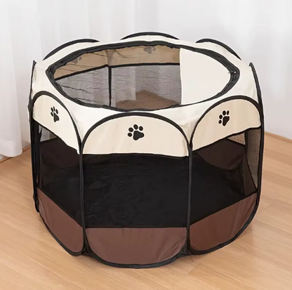 Foldable Pet Playpen - Portable Octagonal Design for Dogs & Cats